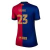 Barcelona Jules Kounde #23 New Home Soccer Shirt for Women 2024-25 Short Sleeve