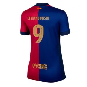 Barcelona Robert Lewandowski #9 New Home Soccer Shirt for Women 2024-25 Short Sleeve