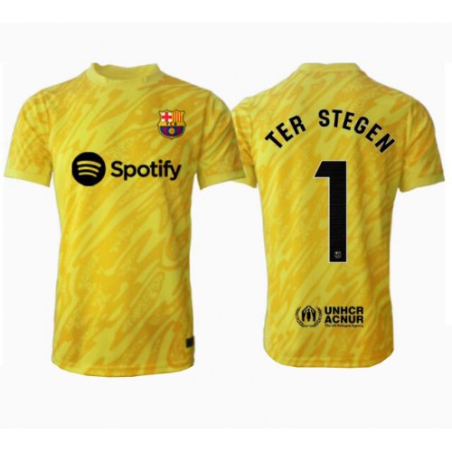 Barcelona Ter Stegen #1 Goalkeeper Cheap Home Stadium Soccer Jerseys 2024-25 Short Sleeve