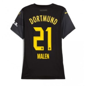 Borussia Dortmund Donyell Malen #21 Away Football Club Jersey Women 2024-25