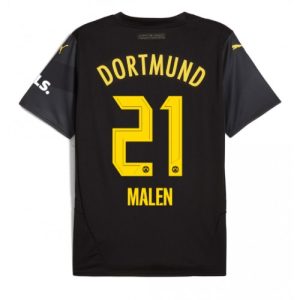 Borussia Dortmund Donyell Malen #21 Cheap Away Soccer Jersey 2024-25 Short Sleeve