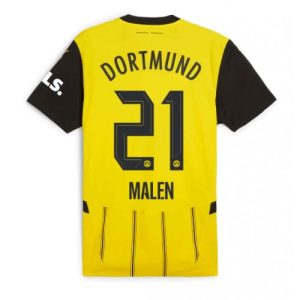 Borussia Dortmund Donyell Malen #21 Cheap Home Soccer Jersey 2024-25 Short Sleeve