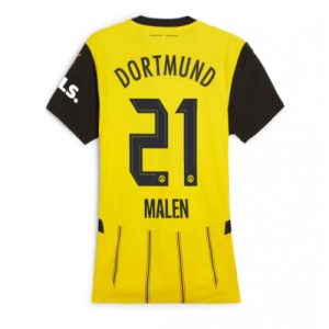 Borussia Dortmund Donyell Malen #21 Home Football Club Jersey Women 2024-25