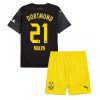 Cheap Borussia Dortmund Football Jerseys Donyell Malen #21 Away Stadium Kit for Kids 2024-25