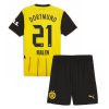 Cheap Borussia Dortmund Football Jerseys Donyell Malen #21 Home Stadium Kit for Kids 2024-25