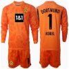 Cheap Borussia Dortmund Football Jerseys Gregor Kobel #1 Goalkeeper Third Stadium Kit for Kids 2024-25 Long Sleeve (+ pants)