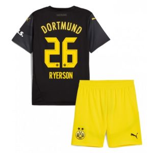 Cheap Borussia Dortmund Football Jerseys Julian Ryerson #26 Away Stadium Kit for Kids 2024-25