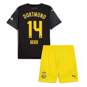 Cheap Borussia Dortmund Football Jerseys Maximilian Beier #14 Away Stadium Kit for Kids 2024-25