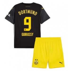 Cheap Borussia Dortmund Football Jerseys Serhou Guirassy #9 Away Stadium Kit for Kids 2024-25