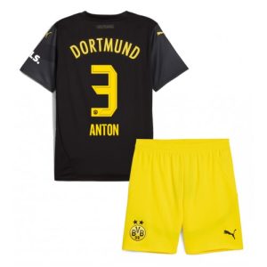 Cheap Borussia Dortmund Football Jerseys Waldemar Anton #3 Away Stadium Kit for Kids 2024-25