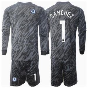 For Sale  Cheap Chelsea Football Jerseys Robert Sanchez #1 Goalkeeper Away Stadium Kit for Kids 2024-25 Long Sleeve (+ pants)