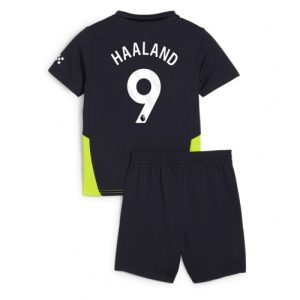 Cheap Manchester City Football Jerseys Erling Haaland #9 Away Stadium Kit for Kids 2024-25