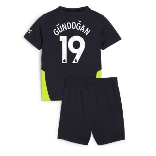 Cheap Manchester City Football Jerseys Ilkay Gundogan #19 Away Stadium Kit for Kids 2024-25