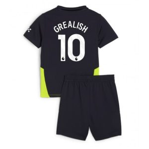 Cheap Manchester City Football Jerseys Jack Grealish #10 Away Stadium Kit for Kids 2024-25
