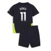 Cheap Manchester City Football Jerseys Jeremy Doku #11 Away Stadium Kit for Kids 2024-25
