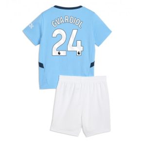 Cheap Manchester City Football Jerseys Josko Gvardiol #24 Home Stadium Kit for Kids 2024-25