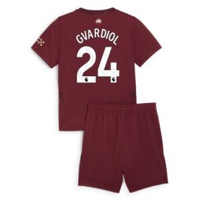 Cheap Manchester City Football Jerseys Josko Gvardiol #24 Third Stadium Kit for Kids 2024-25