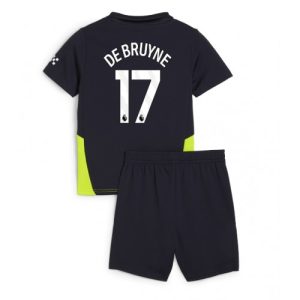 Cheap Manchester City Football Jerseys Kevin De Bruyne #17 Away Stadium Kit for Kids 2024-25