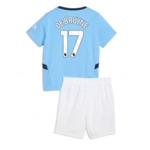 Cheap Manchester City Football Jerseys Kevin De Bruyne #17 Home Stadium Kit for Kids 2024-25