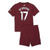 Cheap Manchester City Football Jerseys Kevin De Bruyne #17 Third Stadium Kit for Kids 2024-25