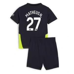 Cheap Manchester City Football Jerseys Matheus Nunes #27 Away Stadium Kit for Kids 2024-25