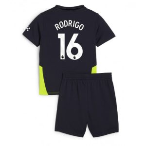 Cheap Manchester City Football Jerseys Rodri Hernandez #16 Away Stadium Kit for Kids 2024-25