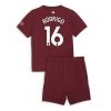 Cheap Manchester City Football Jerseys Rodri Hernandez #16 Third Stadium Kit for Kids 2024-25