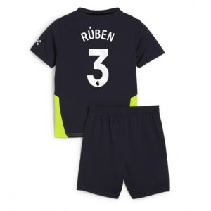 Cheap Manchester City Football Jerseys Ruben Dias #3 Away Stadium Kit for Kids 2024-25