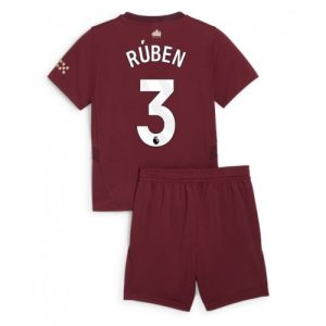 Cheap Manchester City Football Jerseys Ruben Dias #3 Third Stadium Kit for Kids 2024-25
