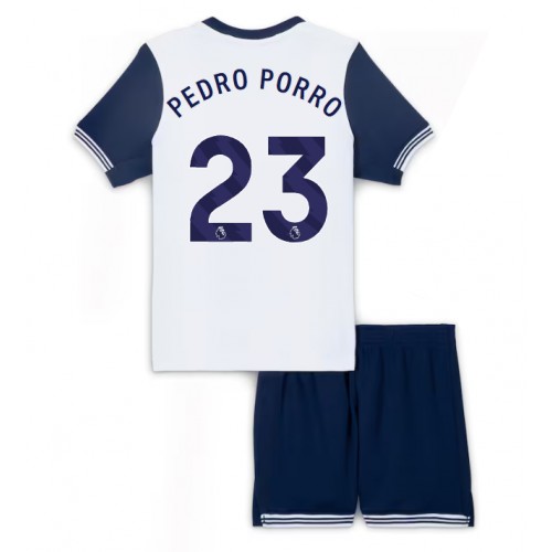 Cheap Tottenham Hotspur Football Jerseys Pedro Porro #23 Home Stadium Kit for Kids 2024-25