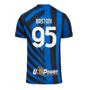 Inter Milan Alessandro Bastoni #95 Cheap Men's Home Stadium Shirt 2024-25 Short Sleeve