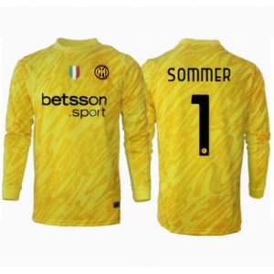 Inter Milan Yann Sommer #1 Goalkeeper Cheap Men's Away Stadium Shirt 2024-25 Long Sleeve