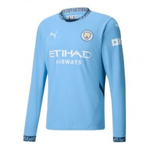 Manchester City Cheap Home Soccer Jersey 2024-25 Long Sleeve