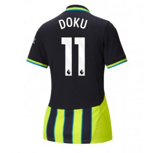 Manchester City Jeremy Doku #11 Away Football Club Jersey Women 2024-25