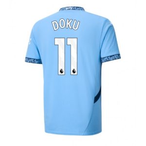 Manchester City Jeremy Doku #11 Cheap Home Soccer Jersey 2024-25 Short Sleeve