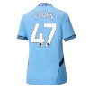 Manchester City Phil Foden #47 Home Football Club Jersey Women 2024-25