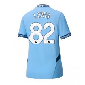 Manchester City Rico Lewis #82 Home Football Club Jersey Women 2024-25