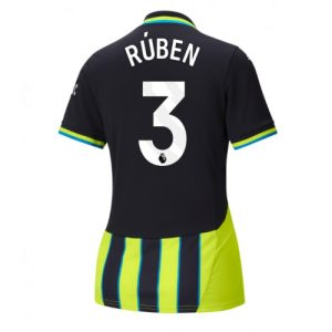 Manchester City Ruben Dias #3 Away Football Club Jersey Women 2024-25