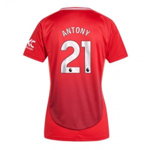 Manchester United Antony #21 New Home Soccer Shirt for Women 2024-25 Short Sleeve