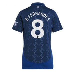 Manchester United Bruno Fernandes #8 New Away Soccer Shirt for Women 2024-25 Short Sleeve