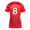 Manchester United Bruno Fernandes #8 New Home Soccer Shirt for Women 2024-25 Short Sleeve