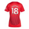 Manchester United Casemiro #18 New Home Soccer Shirt for Women 2024-25 Short Sleeve
