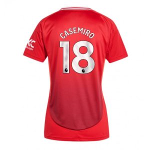 Manchester United Casemiro #18 New Home Soccer Shirt for Women 2024-25 Short Sleeve