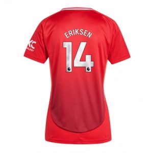 Manchester United Christian Eriksen #14 New Home Soccer Shirt for Women 2024-25 Short Sleeve