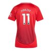 Manchester United Joshua Zirkzee #11 New Home Soccer Shirt for Women 2024-25 Short Sleeve