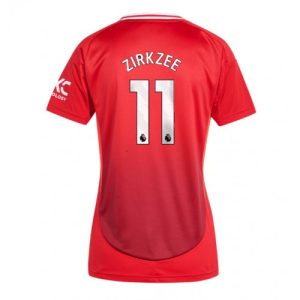 Manchester United Joshua Zirkzee #11 New Home Soccer Shirt for Women 2024-25 Short Sleeve