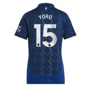 Manchester United Leny Yoro #15 New Away Soccer Shirt for Women 2024-25 Short Sleeve