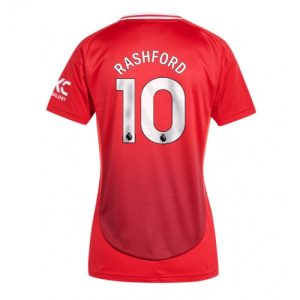 Manchester United Marcus Rashford #10 New Home Soccer Shirt for Women 2024-25 Short Sleeve