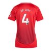 Manchester United Matthijs de Ligt #4 New Home Soccer Shirt for Women 2024-25 Short Sleeve