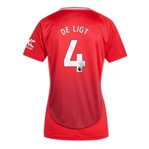 Manchester United Matthijs de Ligt #4 New Home Soccer Shirt for Women 2024-25 Short Sleeve